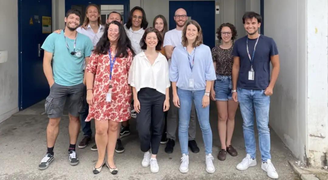 Award winners Fiammetta Pagano (front row, centre) and colleagues at CERN have won the Physics in Medicine & Biology best paper prize for their study of heterostructured scintillators for time-of-flight PET